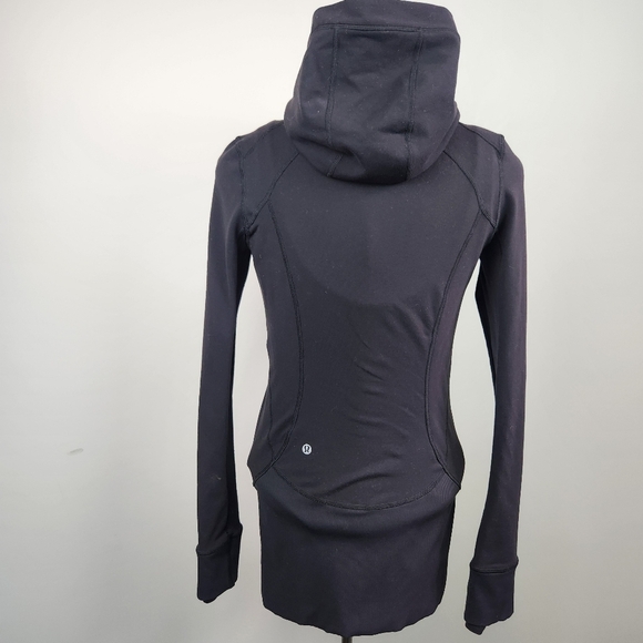 Lululemon Daily Practice Jacket Full Zip Black Hooded Sweatshirt Hoodie Size 6 - Picture 3 of 15
